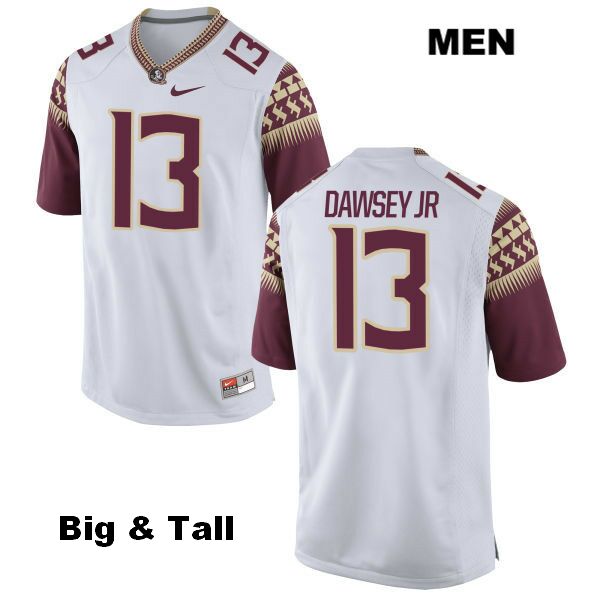 Men's NCAA Nike Florida State Seminoles #13 Lawrence Dawsey Jr. College Big & Tall White Stitched Authentic Football Jersey JTE6269JL